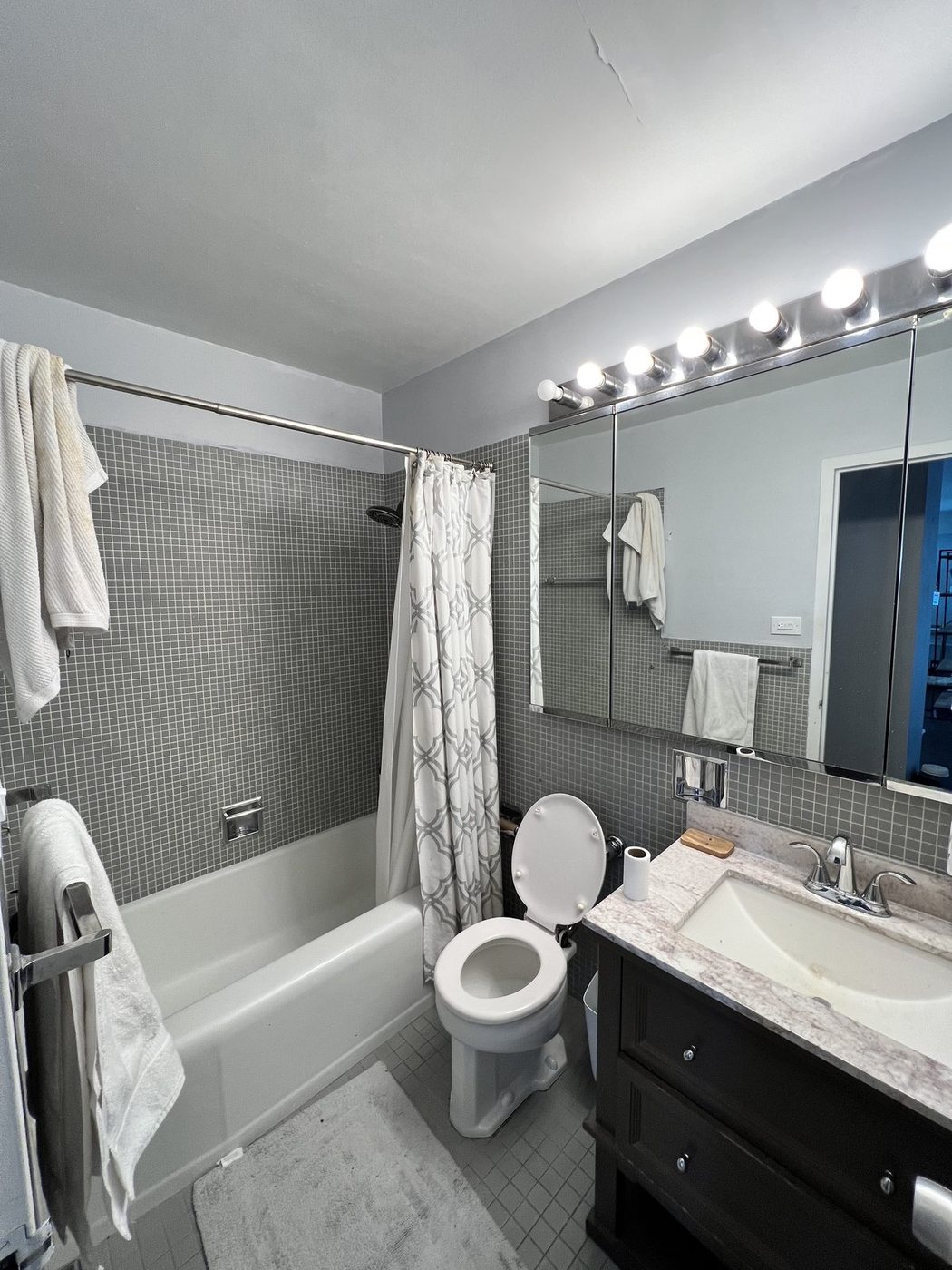 Lakeview high-rise, primary bath, before we started